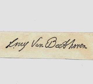 Ludwig Van Beethoven Autograph Reprint On Period 1790s Paper