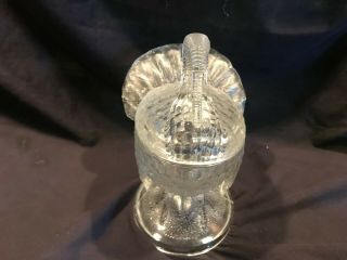 Vintage Clear Turkey Glass Candy Dish Thanksgiving 2