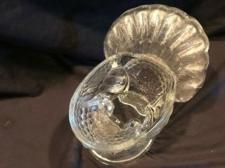 Vintage Clear Turkey Glass Candy Dish Thanksgiving 5