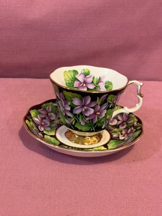 Vintage 1975 Royal Albert Provincial Flowers Purple Violet Tea Cup & Saucer T