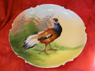 Limoges Coronet France Game Bird Charger Plate Signed L.  Coudert