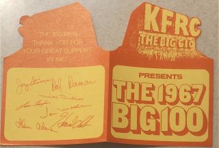 Kfrc The Big 610 Presents The 1967 Big 100 Radio Survey