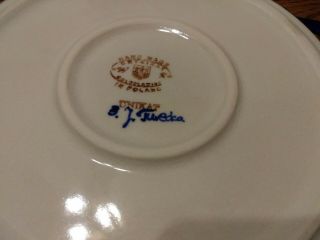 Polish pottery Round 9.  5 Inch serving dish.  Signed by Potter. 2