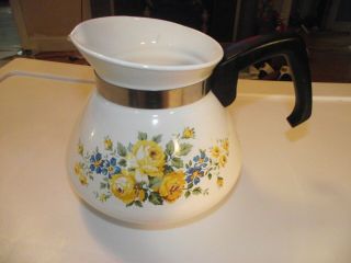Lancaster Yellow Corningware Coffee Teapot Tea Pot 6 Cup Vintage No Lid