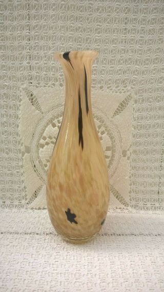 Murano Brown And Gold Art Glass Vase