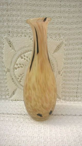 MURANO BROWN AND GOLD ART GLASS VASE 4
