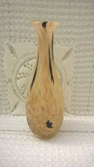 MURANO BROWN AND GOLD ART GLASS VASE 5