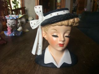 Vintage 1956 Napco " Lucy " Headvase Head Vase Planter Figurine C2633c