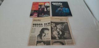 Antique Elvis Presley 2 Magazines; 1979 Stl Post Newspaper;& Signed Color Photo