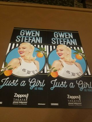 2x Gwen Stefani Just A Girl Las Vegas Residency Show Flyer