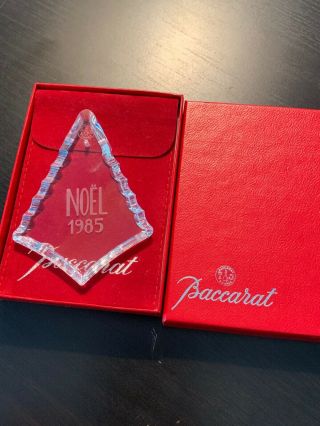 Baccarat Crystal Noel Christmas Ornament Dated 1985 - In The Box With Pouch