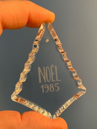 Baccarat Crystal NOEL Christmas Ornament Dated 1985 - In The Box With Pouch 2