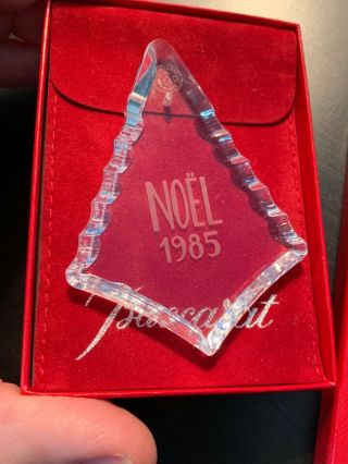 Baccarat Crystal NOEL Christmas Ornament Dated 1985 - In The Box With Pouch 3