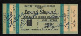 Steve Gaines & Ronnie Van Zant Autograph & Concert Ticket Reprint Old Card 9038