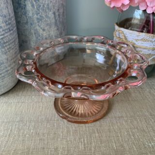 Vintage Pink Depression Glass Old Colony 7 " Footed Compote