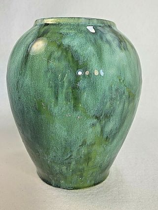 Vintage Brush Mccoy Pottery Blue Green Onyx Vase 050 6.  5 " Arts And Crafts 1925