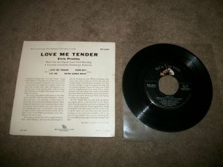 VINTAGE ELVIS PRESLEY LOVE ME TENDER 45 RPM RECORD EPA - 4006 W/ PICTURE SLEEVE 2