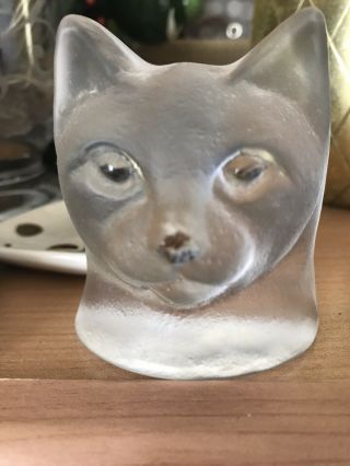 Nybro Swedish Crystal Cat Head
