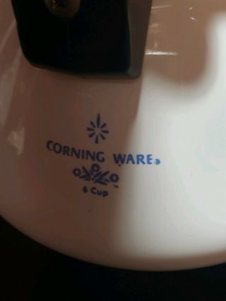 VINTAGE CORNING WARE BLUE CORNFLOWER TEAPOT 6 CUP WITH LID 5