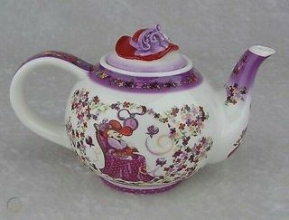 Cardew Tea Time Teapot,  Tea Bag Holder Red Hat Society Tea Pot