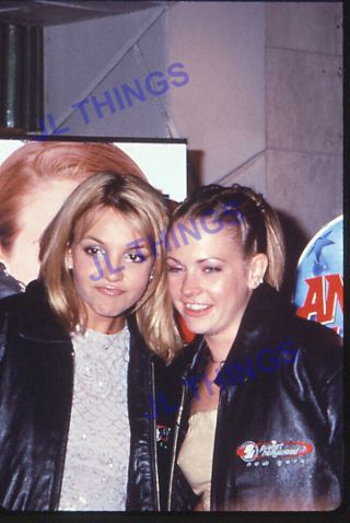 Britney Spears And Melissa Joan Hart Candid Color Slide From 1990s 1