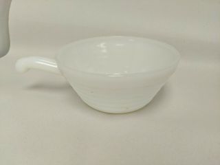 Vintage Fire King Anchor Hocking White Milk Glass Soup Bowl With Handle