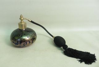 British Royal Brierley Iridescent Art Glass Atomiser,  Perfume Bottle Scent Spray