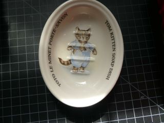 Vintage 1986 Crabtree & Evelyn Beatrix Potter Porcelain Tom Kitten Soap Dish