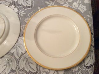 Four (4) Lenox China " Tuxedo " Dinner Plates - Gold Mark - 10 1/2 "