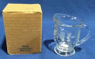 Princess House Heritage Crystal Mini Pitcher Comes Appox 3 "