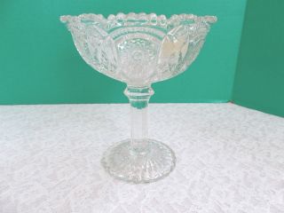 Imperial Glass Ohio - Hand Crafted By Lenox - Fashion Star Design Crystal Compote