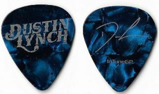 Dustin Lynch Silver/blue Pearl Tour Guitar Pick