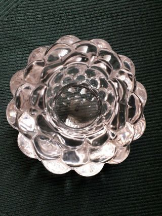 Orrefors Sweden Crystal Art Glass " Raspberry/hallon " Votive/candle Holder - 4.  5 "