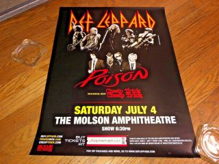 Def Leppard,  Poison & Trick - Canada Show Promo Poster (7/4/09) Hard Rock