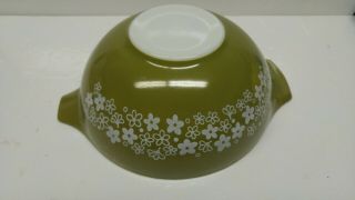 Vintage Pyrex Spring Blossom Green Crazy Daisy Cinderella 4 Qt 444 Mixing Bowl