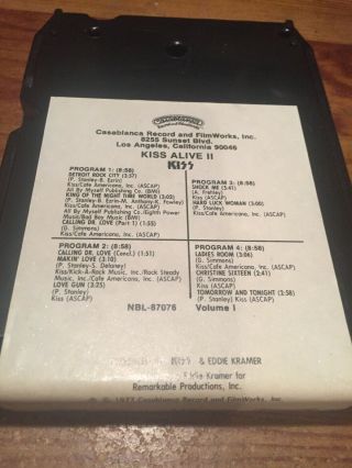 Kiss Alive II 1977 Casablanca Records 8 Track Tape 5