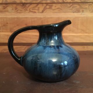 Vintage Blue Mountain Pottery Canada Blue Drip Pitcher