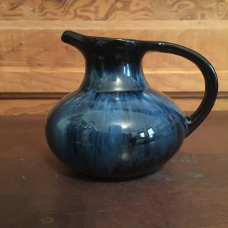 Vintage Blue Mountain Pottery Canada Blue Drip Pitcher 3