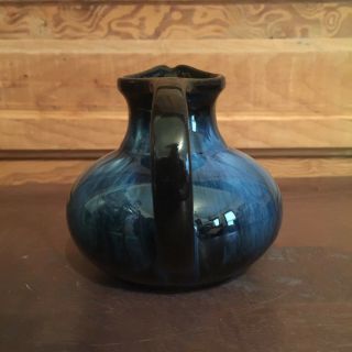 Vintage Blue Mountain Pottery Canada Blue Drip Pitcher 4