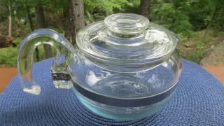 Vintage Pyrex Glass Tea Kettle Teapot 6 Cup Flameware 8446 B