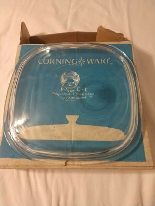 Vintage Cornin Ware Pyrex Clear 10 " Skillet Glass Cover,  Lid P - 10 - C - 1