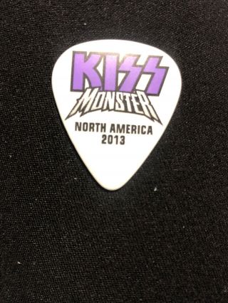 Kiss Monster Tour Guitar Pick Paul Stanley Signed North America 2013 Purple Logo