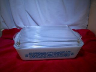Vintage Retro Mid Century Pyrex Horizon Blue 1 1/2 Refdridgerator Casserole Dish