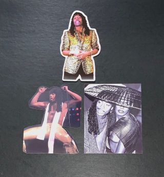 Rick James And Grace Jones Sticker Pack Uv Vinyl Die - Cut Water Proof Funk Disco