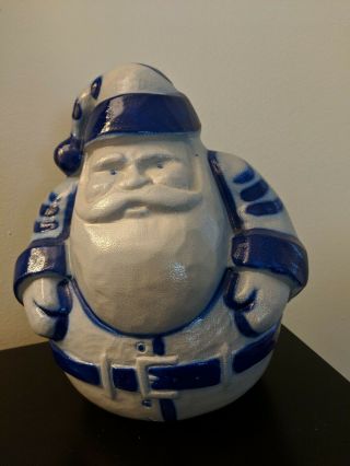 Vintage Eldreth Pottery Handmade Salt Glaze Fat Santa 1993 Lancaster County Pa
