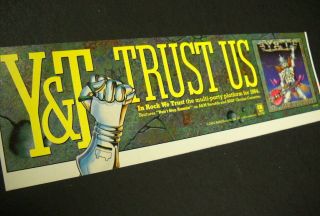 Y&t Say Trust Us 1984 Music Biz Promo Trade Strip Advert In Rock We.