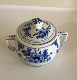Delft Blue / White Pottery - China Sugar Bowl