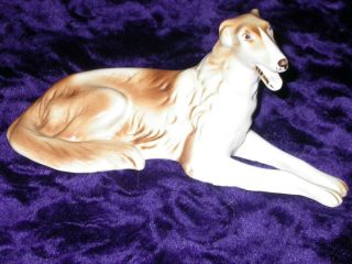 Vintage Royal Dux Porcelain Wolfhound Dog Figurine Czech Bohemian