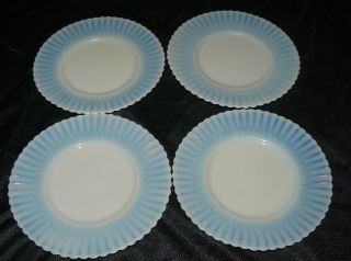 Set Of 4 Macbeth Evans Cremax Beige Petalware Bread Plates Depression Glass