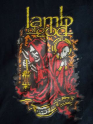 Vintage Lamb Of God Pray For Blood 2007 Tour Band Tee T Shirt Size Large Metal